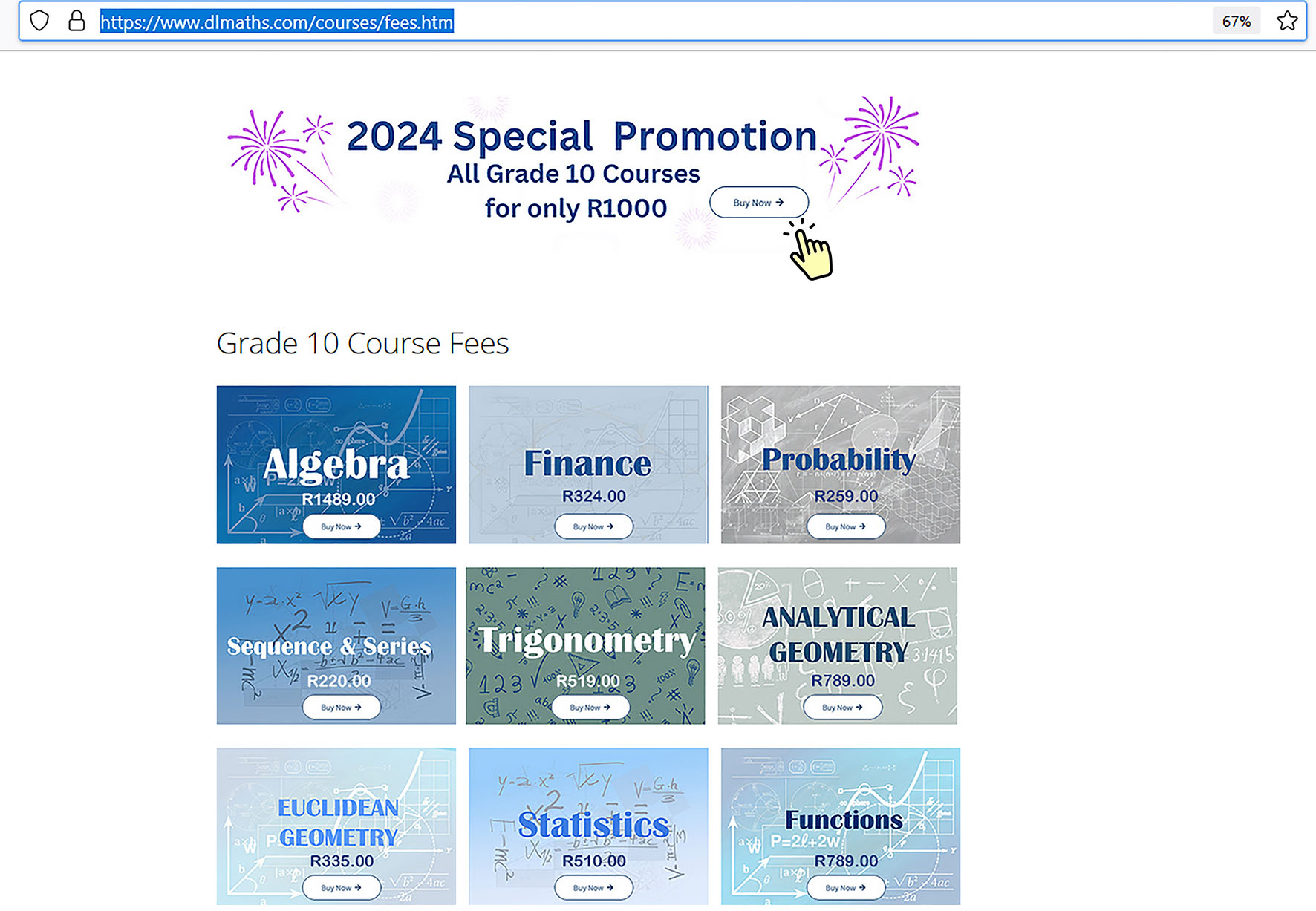 click on course